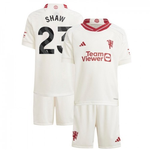 Fotballtrøye Manchester United Shaw 23 Tredjedrakt 2023-24 Kortermet - Barn(+ Shorts) Fotballtrøye Manchester United Shaw 23 Tredjedrakt 2023-24 Kortermet - Barn(+ Shorts)
